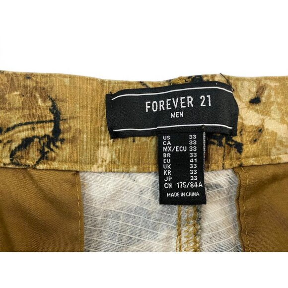 Forever 21 Men Brown Cotton Regular Fit Printed Cargo Joggers Size 33 - Picture 8 of 11